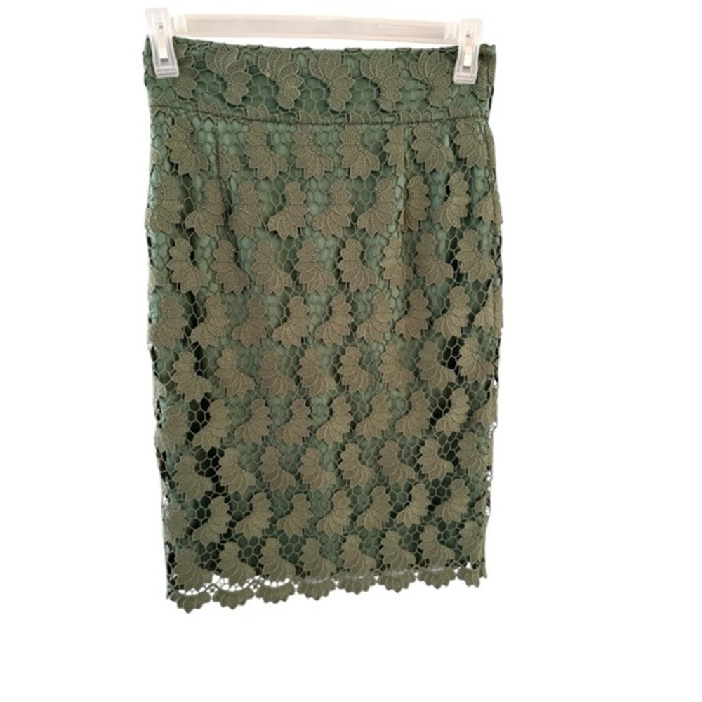 ANTONIO MELANI Olive Lace Pencil Skirt